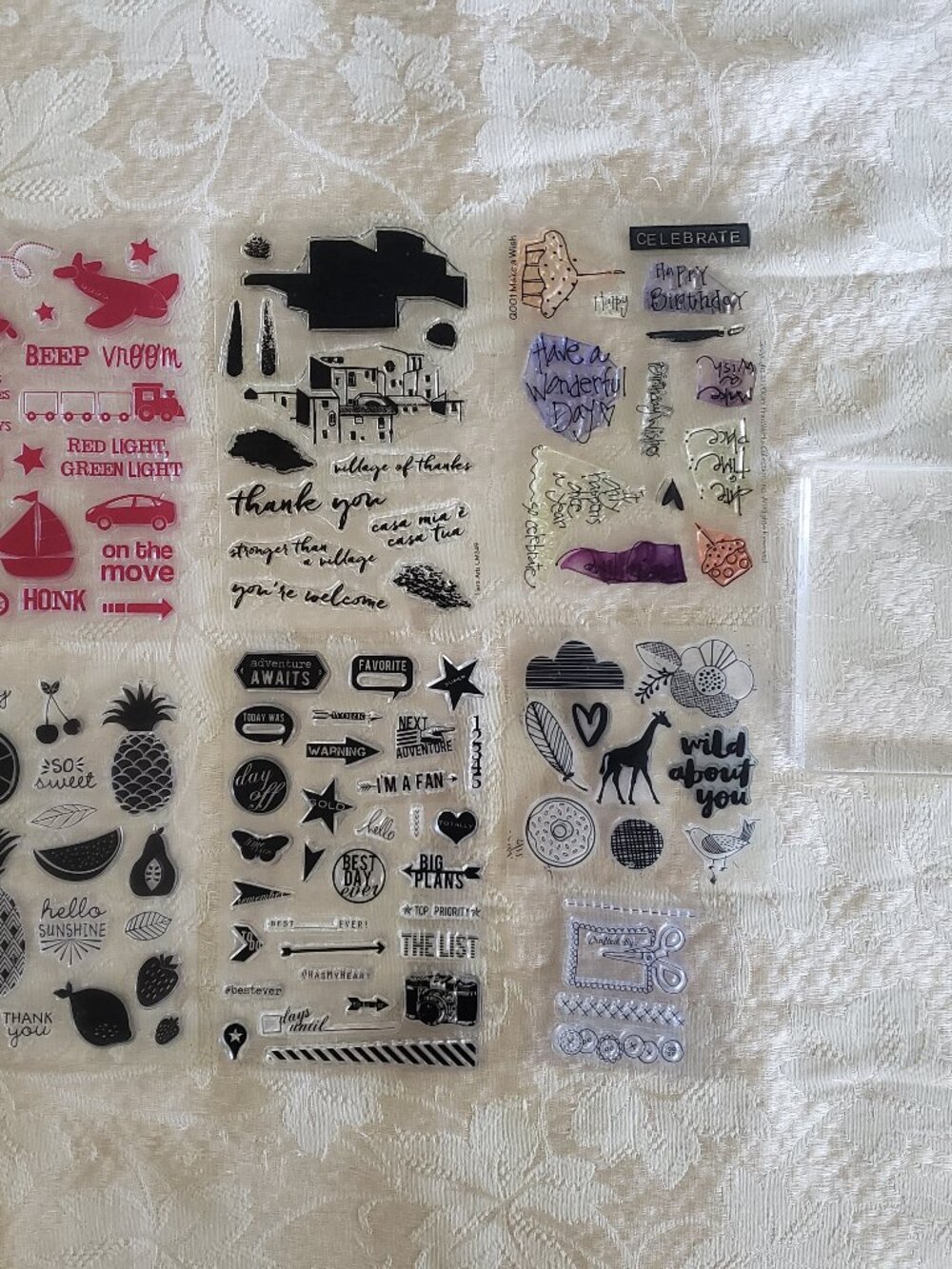Clear Stamps And Acrylic Stamp Block